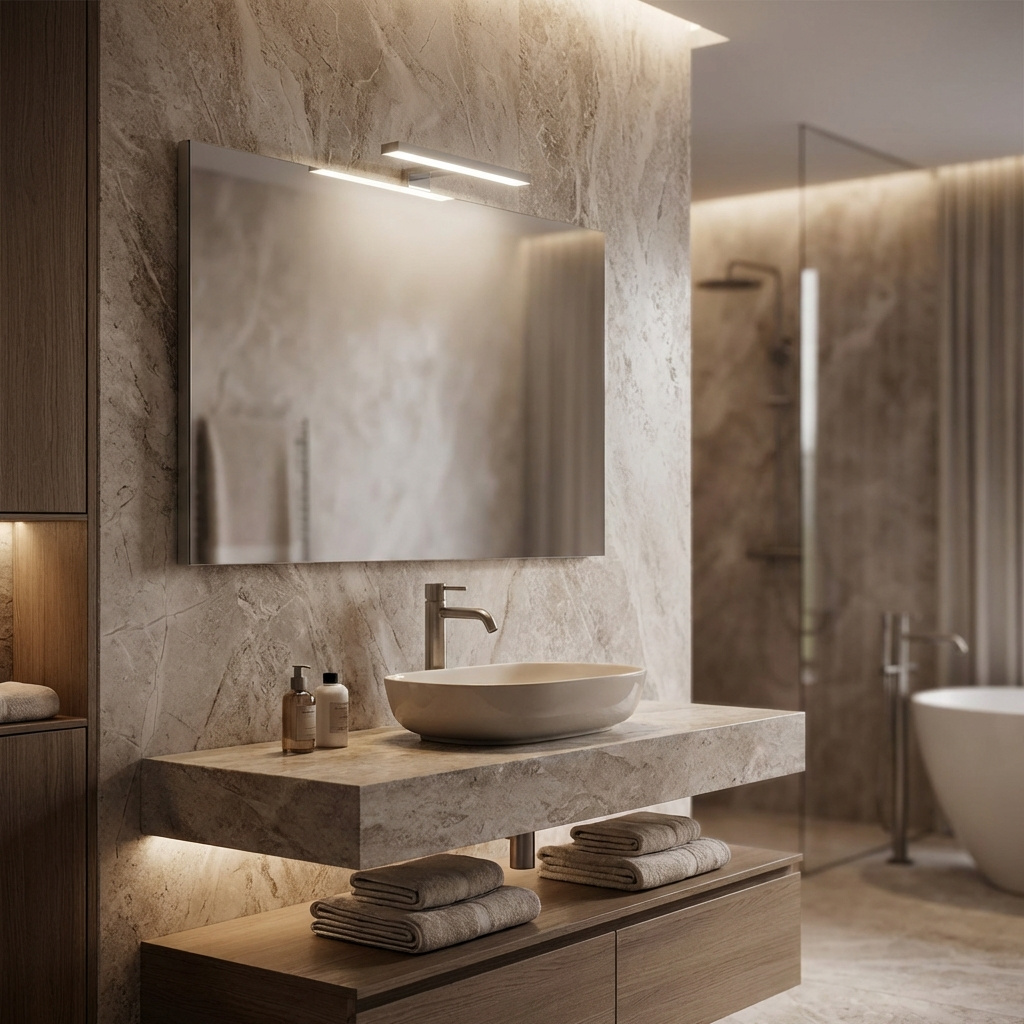 Progetto M007.10070 Specchio con Telaio Rettangolare 100x70 cm LED 4,8W 6.000K