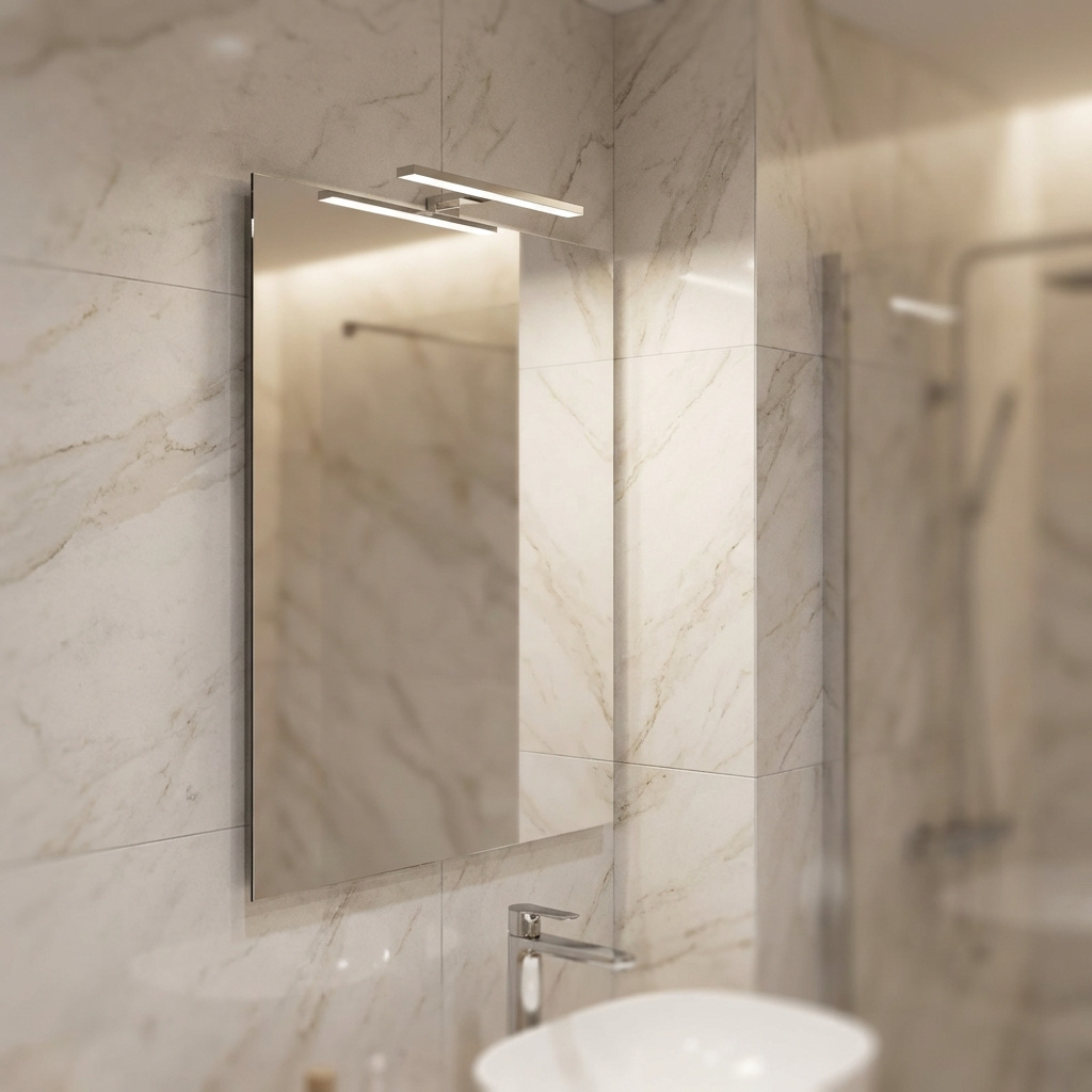 Progetto M007.6080 Specchio con Telaio Rettangolare 60x80 cm LED 30 cm