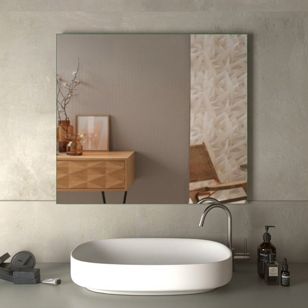 Progetto M016 11070 M016 Specchio Bagno Rettangolare a Parete 110x70 cm in Acciaio e Vetro
