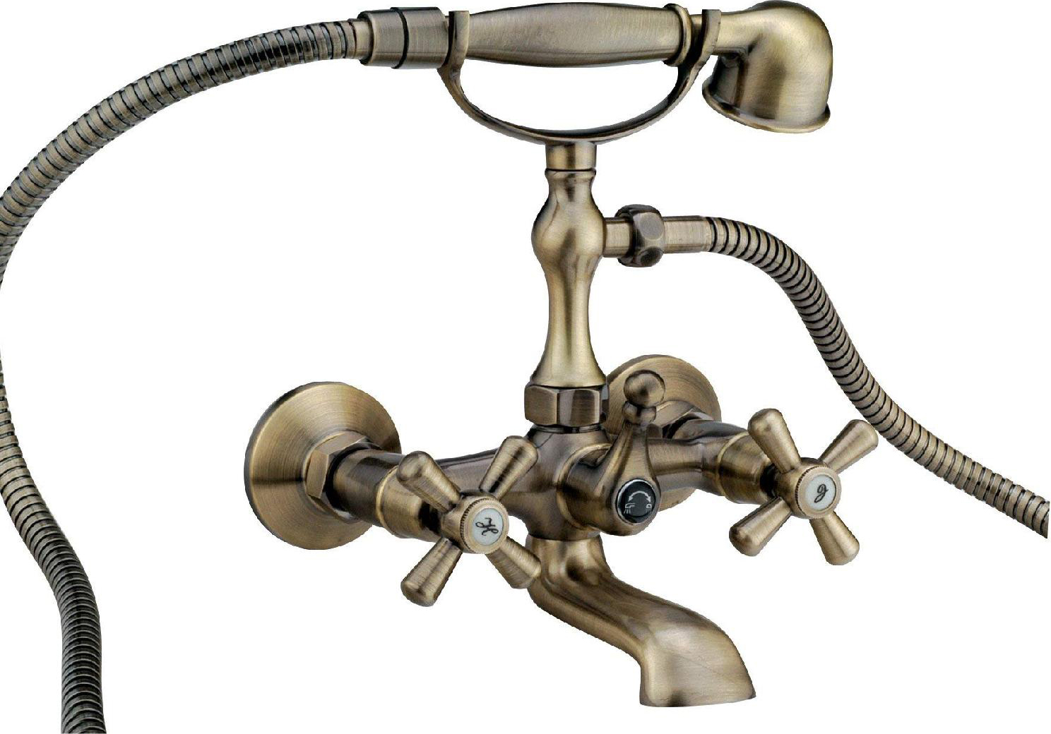 R.A. 139B Rubinetto Miscelatore Vasca da Bagno pomelli a croce Bronzo  Serie Sofia