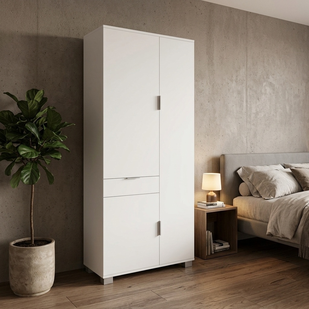 SARMOG QUADRANTE 773 BN Armadio Guardaroba 3 ante 1 cassetto 77x34x179 cm QUADRANTE 773