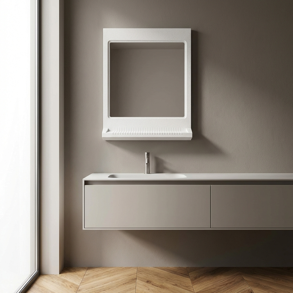 SIGLA 450 Specchio Bagno Rettangolare con Mensola in Tecnocrom 38x50 cm Bianco