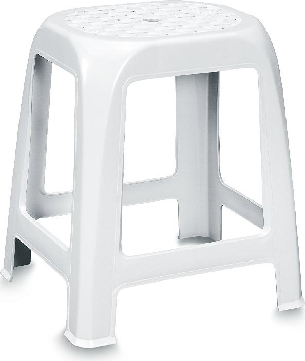 STEFANPLAST 22300 Sgabello in plastica per Esterno 41x35x46 colore bianco Elfo