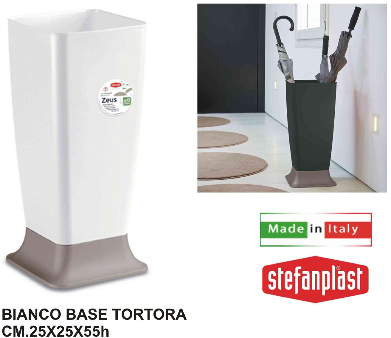 STEFANPLAST 72013 Portaombrelli Zeus Bianco + Base Tortora