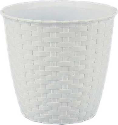 STEFANPLAST 73450 Vaso Tondo Plastica Fiori Piante � cm 14x12,8h Bianco Natural