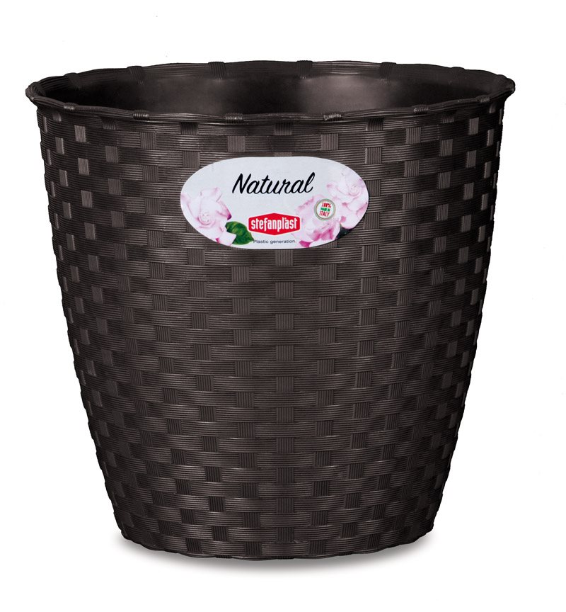 STEFANPLAST 73480 Vaso Tondo Plastica Fiori Piante � cm 29x26,5 h Bianco Natural