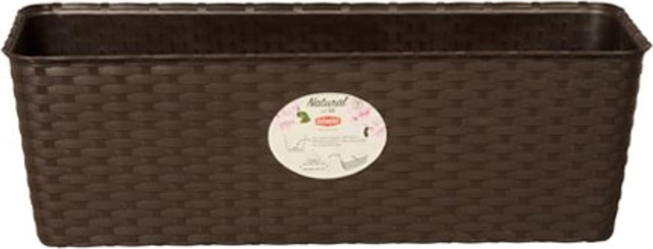 STEFANPLAST 73601 Vaso Fioriera Plastica Rettangolare Balcone 30x13x11cm Natural