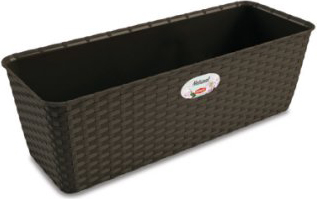 STEFANPLAST 73701 Vaso Fioriera Plastica Rettangolare Balcone 40x16x13cm Natural