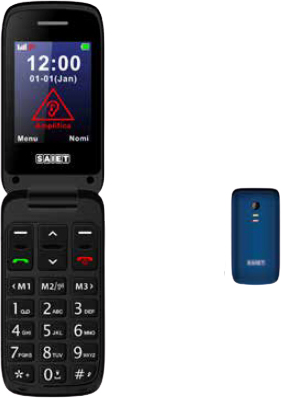 SAIET 13500927 Scudotre Smartphone 2.4" 100 G Blu Grafite