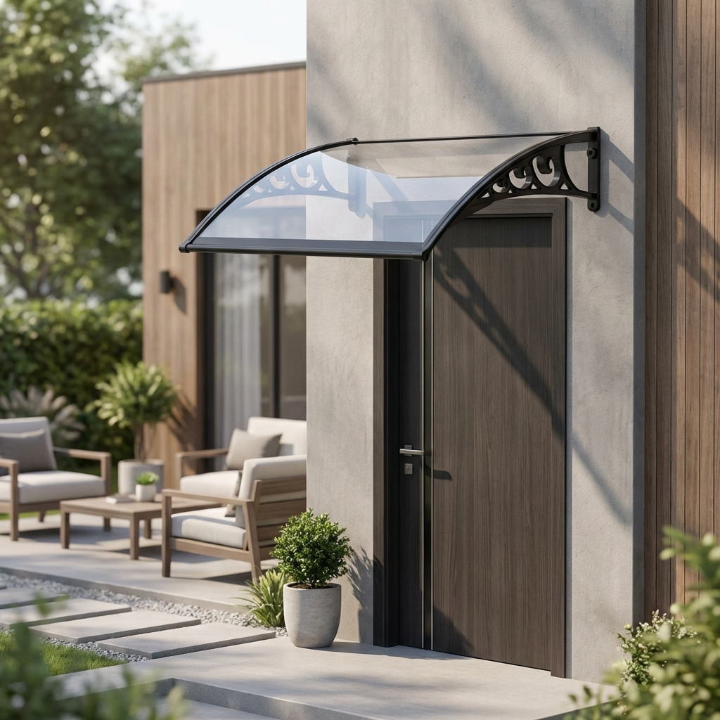 EffeHome 420740N Pensilina da Esterno in Policarbonato Alveolare 160x120 cm
