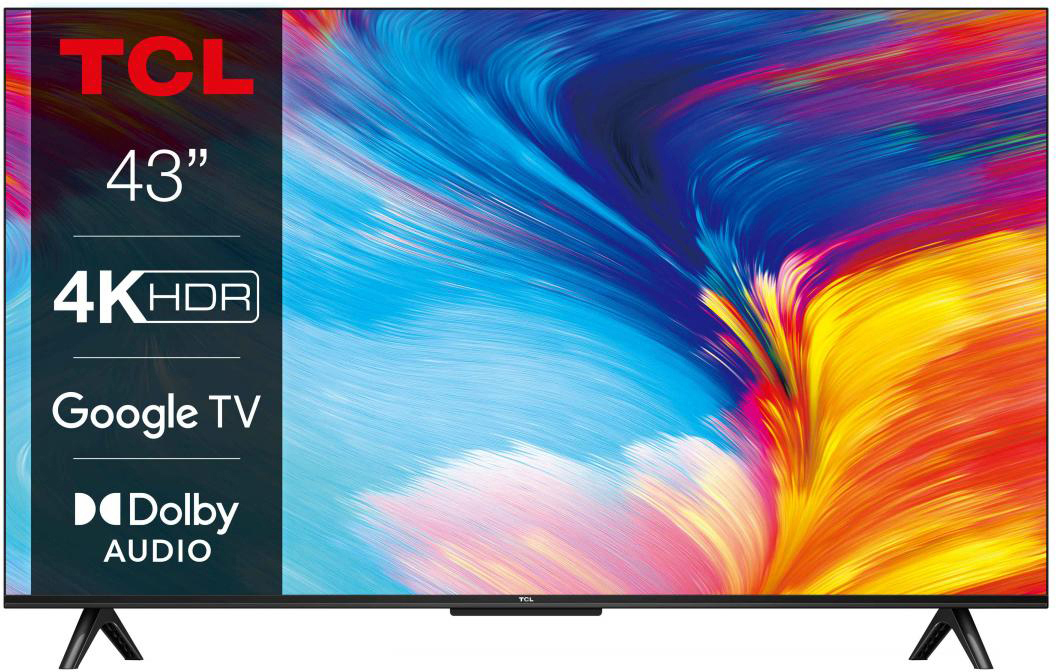 TCL 43P635 Smart TV 43 Pollici 4K Ultra HD Display LED Google TV