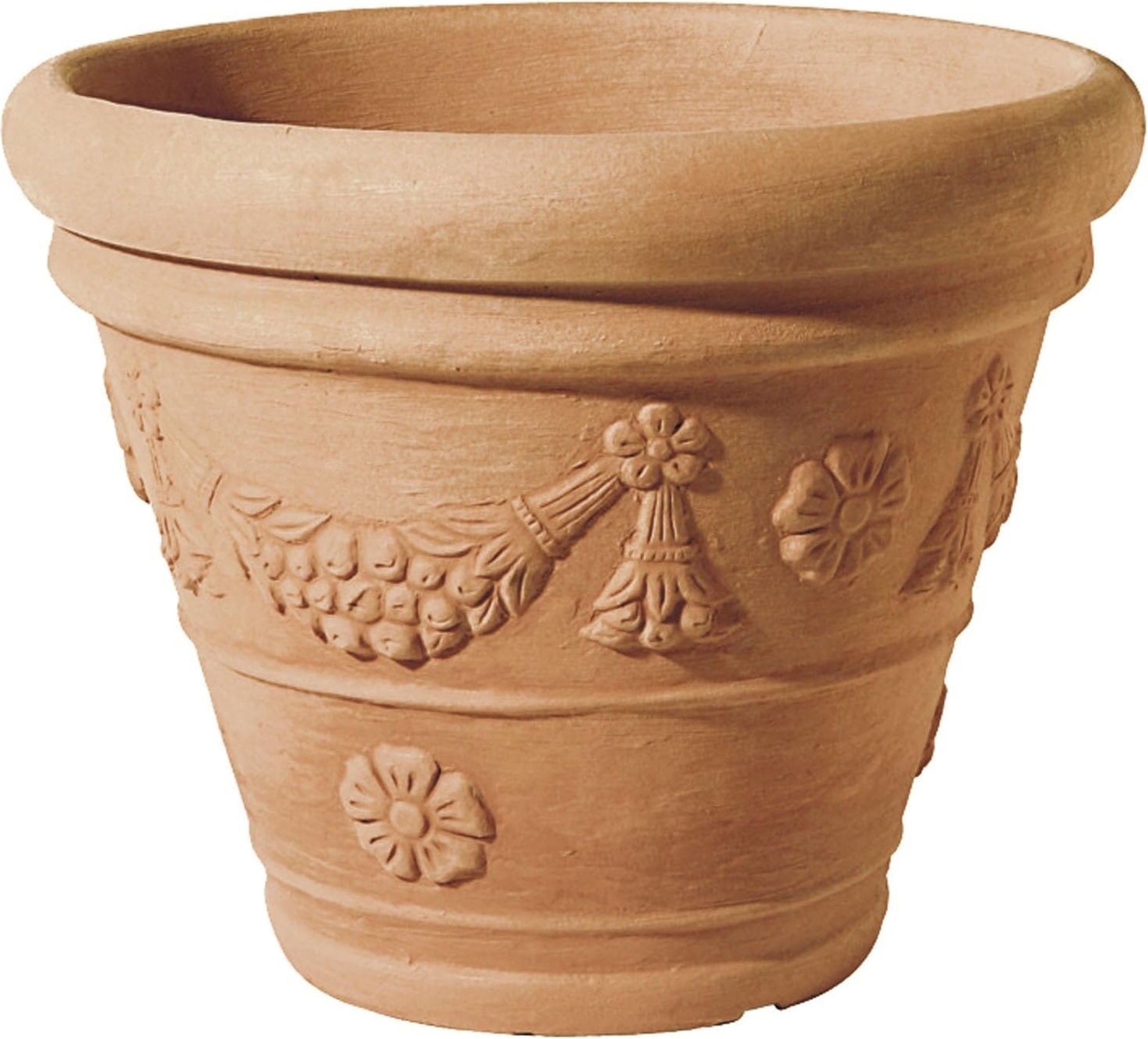 Telcom TROPEA5978 Vaso tondo in resina decorato 78xh59cm piante e fiori giardinaggio tropea