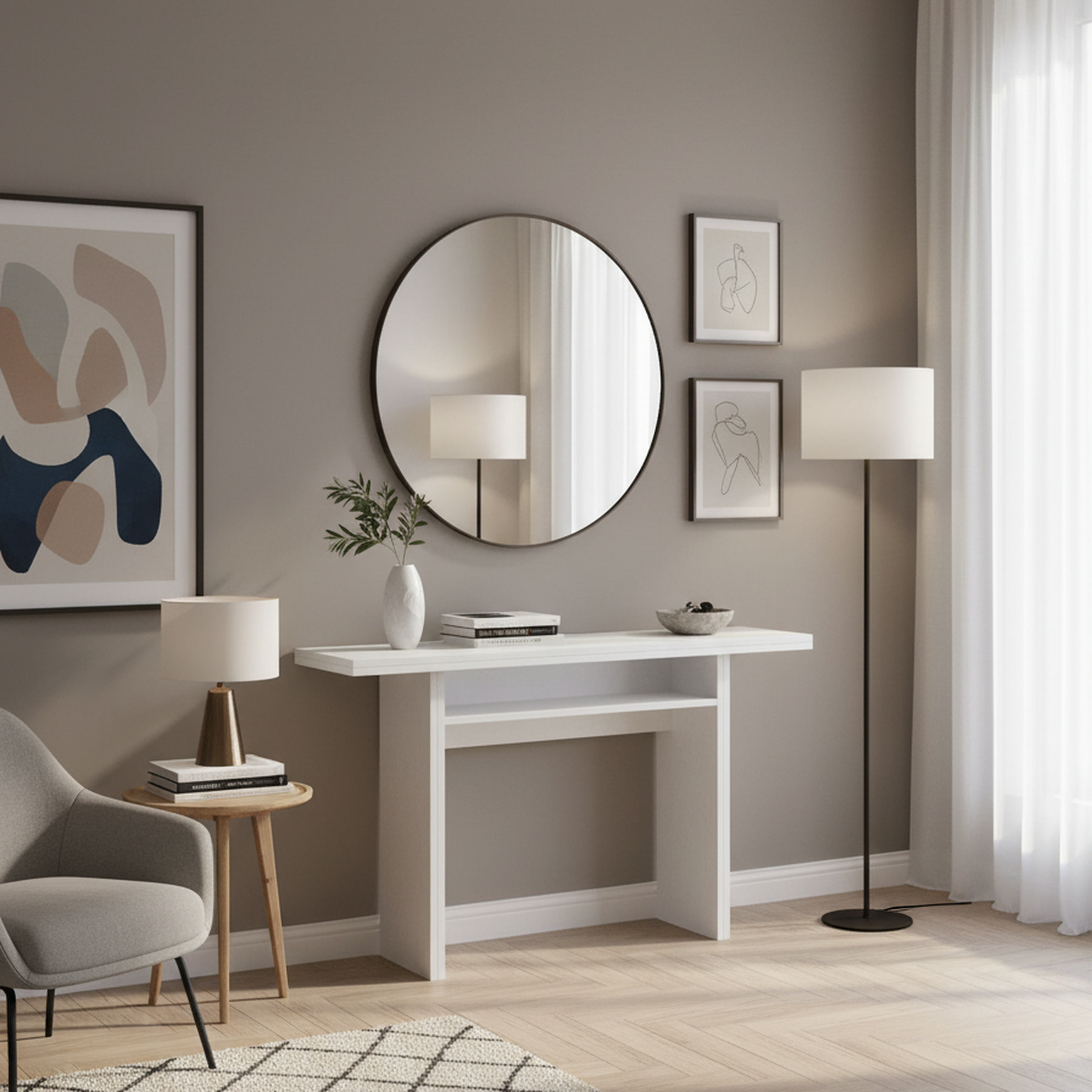 Terraneo EL530 Tavolo Consolle Allungabile Ingresso 120x3570x75h cm Bianco