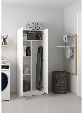 Tvilum 758964949 Mobile Multiuso 2 Ante Battenti 70x36x180 cm Bianco Focus