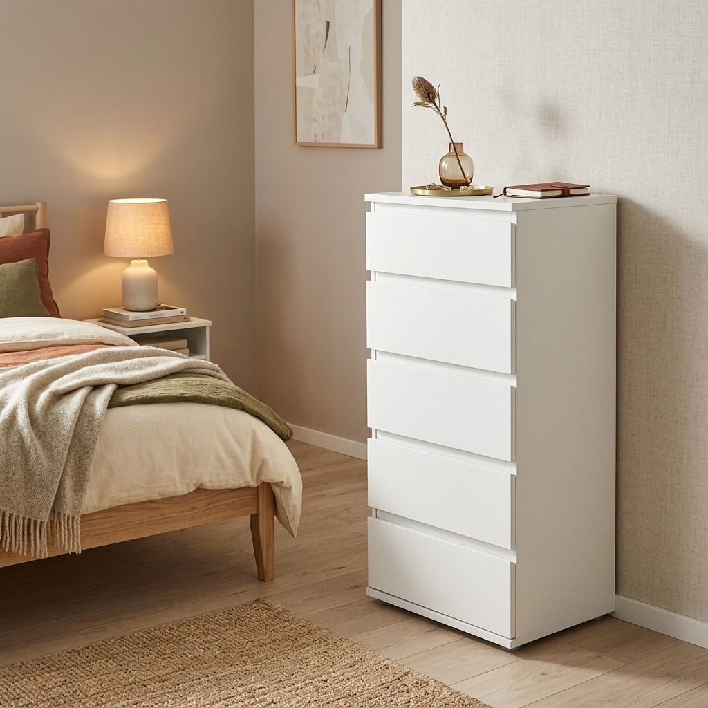 Tvilum NOVABIA5 Cassettiera 5 Cassetti Nova 40,2x40x106,6 Bianco