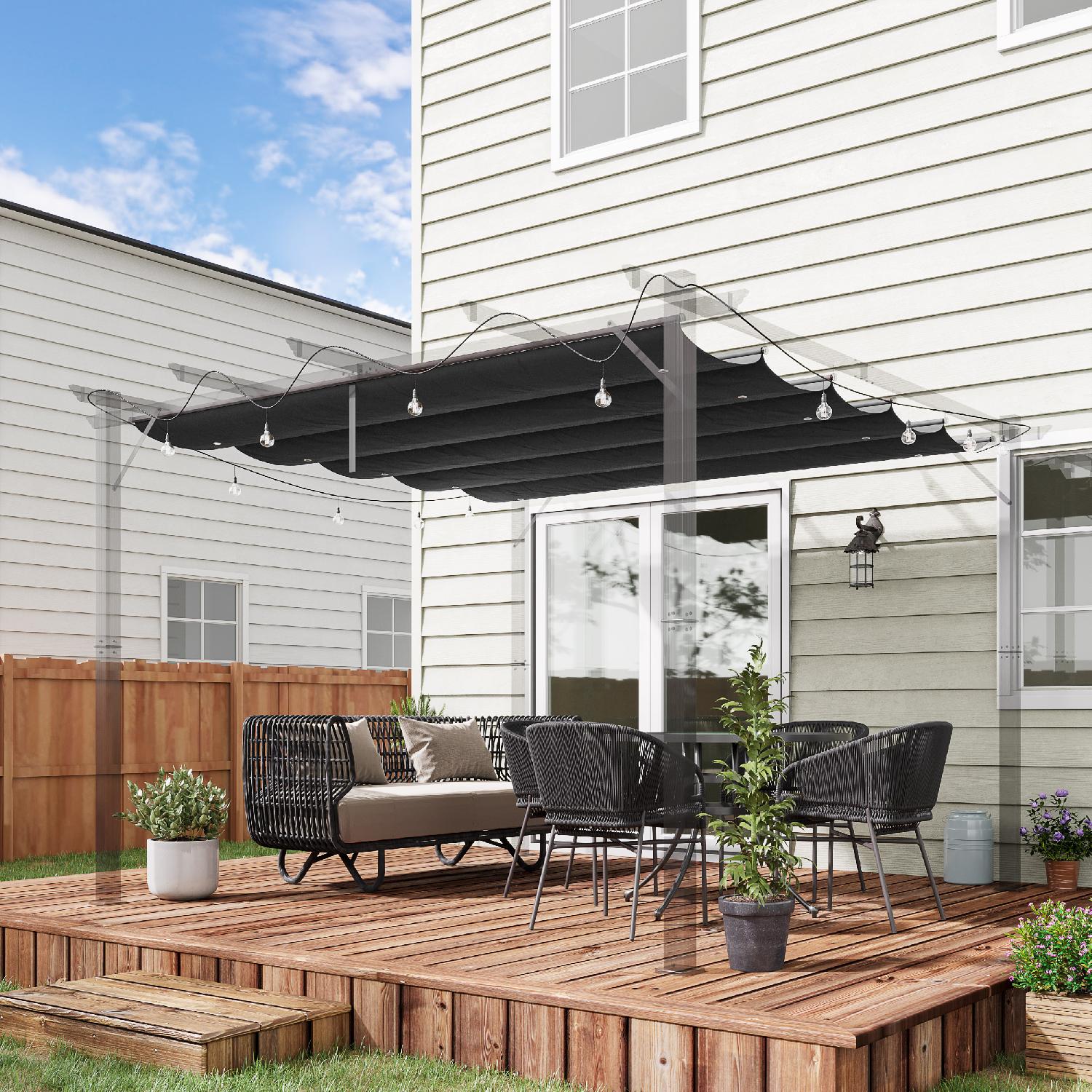 VivaGarden 812VGCG Top di Ricambio per Pergola Giardino 10 Fori 3x3 m Grigio Scuro