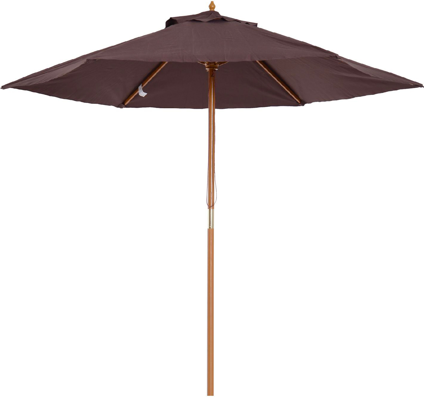 VivaGarden Ombrellone da Giardino 2.5x2.5 mt In Legno Telo in Poliestere colore Marrone - 1058D