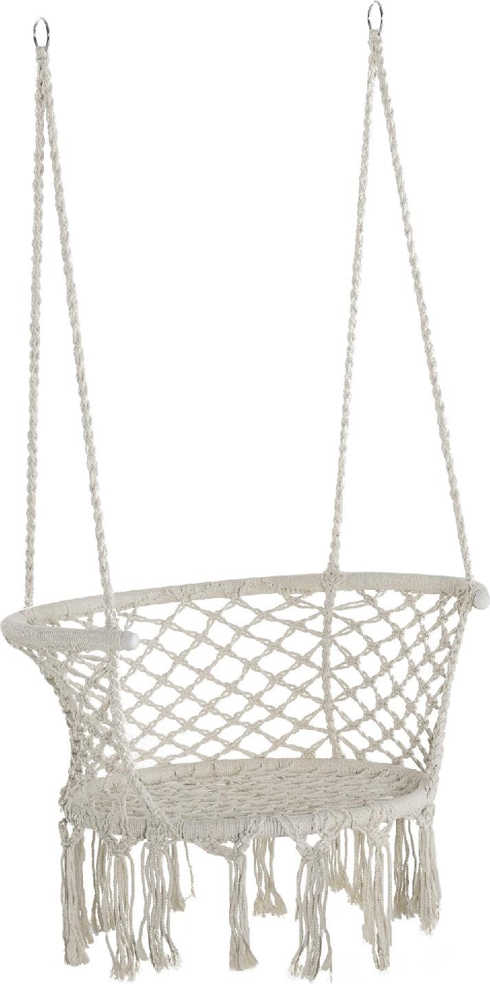 VivaGarden 19984A Poltrona Sospesa da Giardino 80x60x36 cm MetalloPoliestere Crema