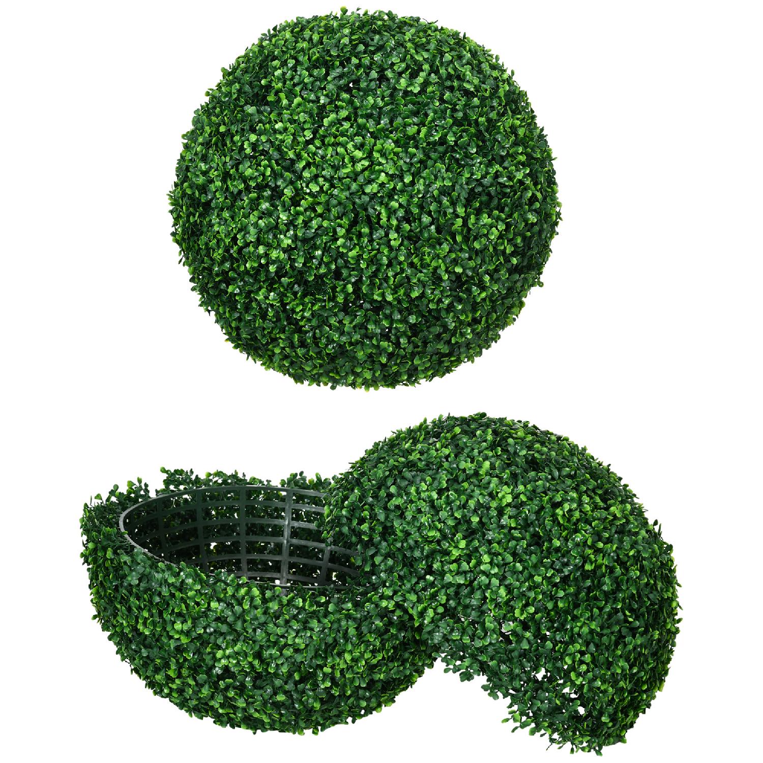 VivaGarden 1GNW84F Set di 2 Piante Finte Sfera di Bosso �50cm Verde