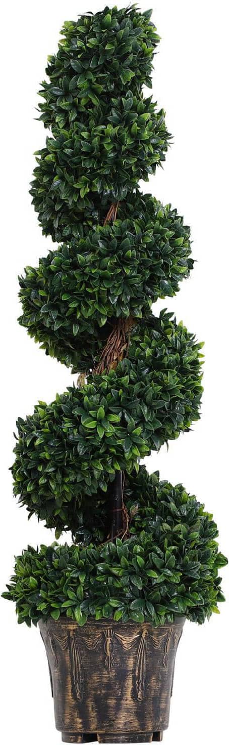VivaGarden 844D65 Pianta Artificiale Bosso a Spirale da Esterno e Interno �32cm x 112cm