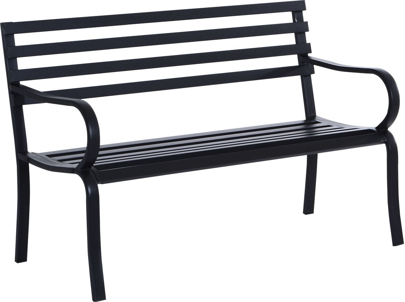 VivaGarden 84B010 Panca da Giardino Sedia da Giardino Metallo 2 Posti Impermeabile Nero