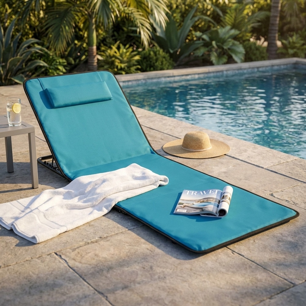 VivaGarden BC807970 Lettino Prendisole da Giardino Pieghevole 145x47x41 cm Blu