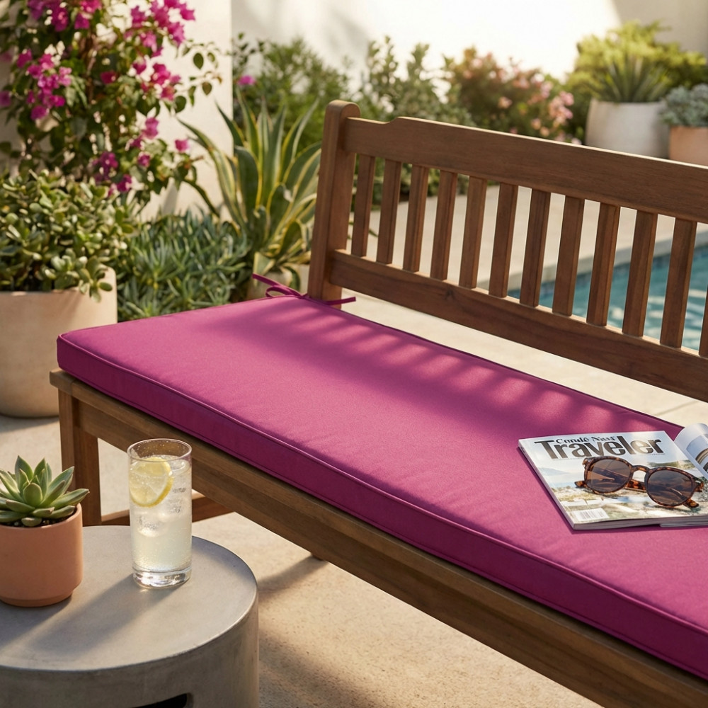 VivaGarden CU805784 Cuscino Rettangolare Magenta 150x45x4 in Poliuretano Espanso