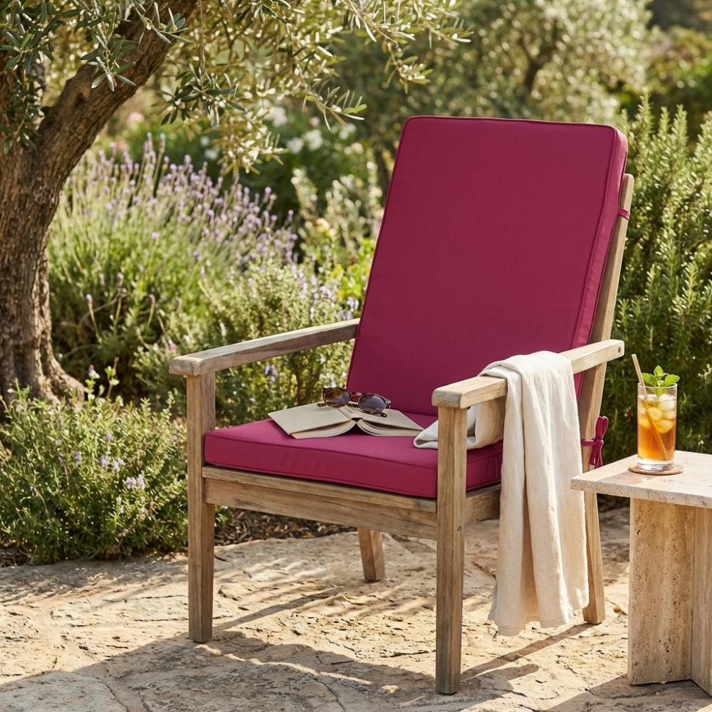 VivaGarden CU805786 Cuscino Rettangolare Magenta 90x40 cm Idrorepellente e Sfoderabile