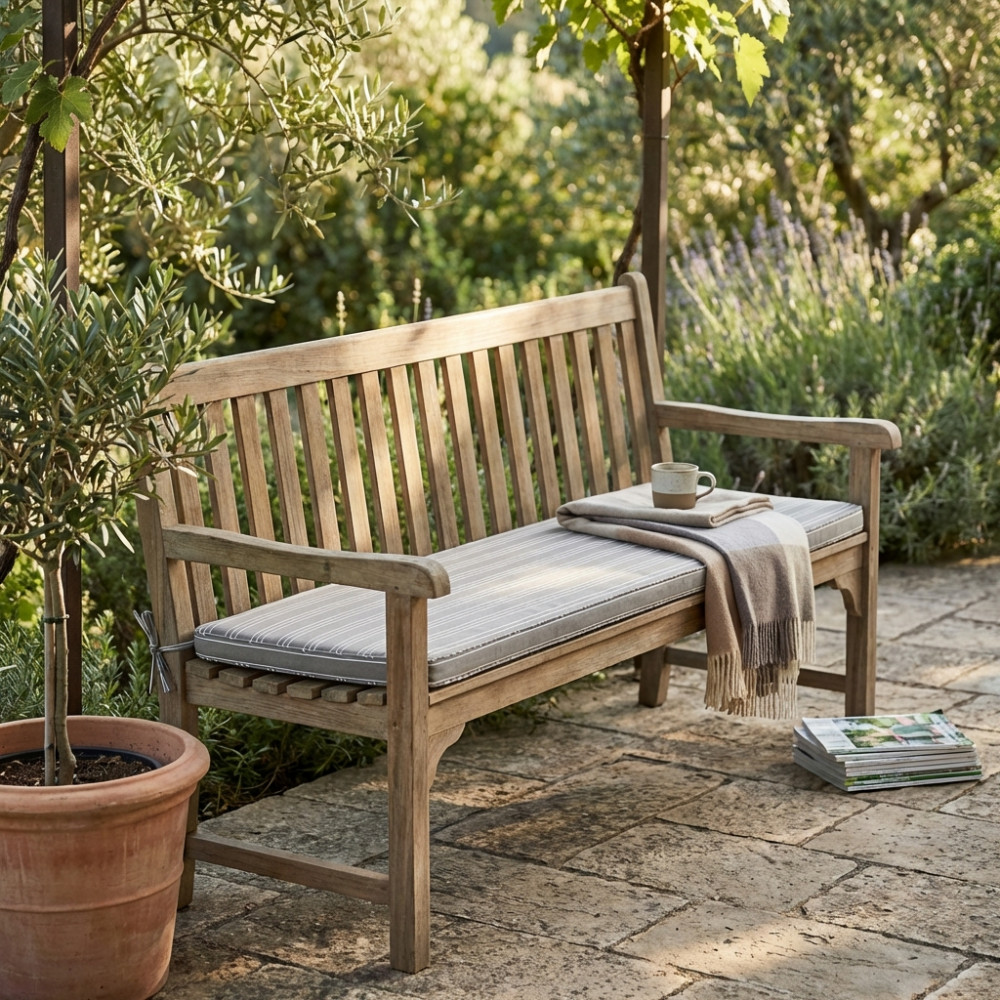VivaGarden CU805791 Cuscino Rettangolare tortora 110x45x4 cm in poliuretano e poliestere
