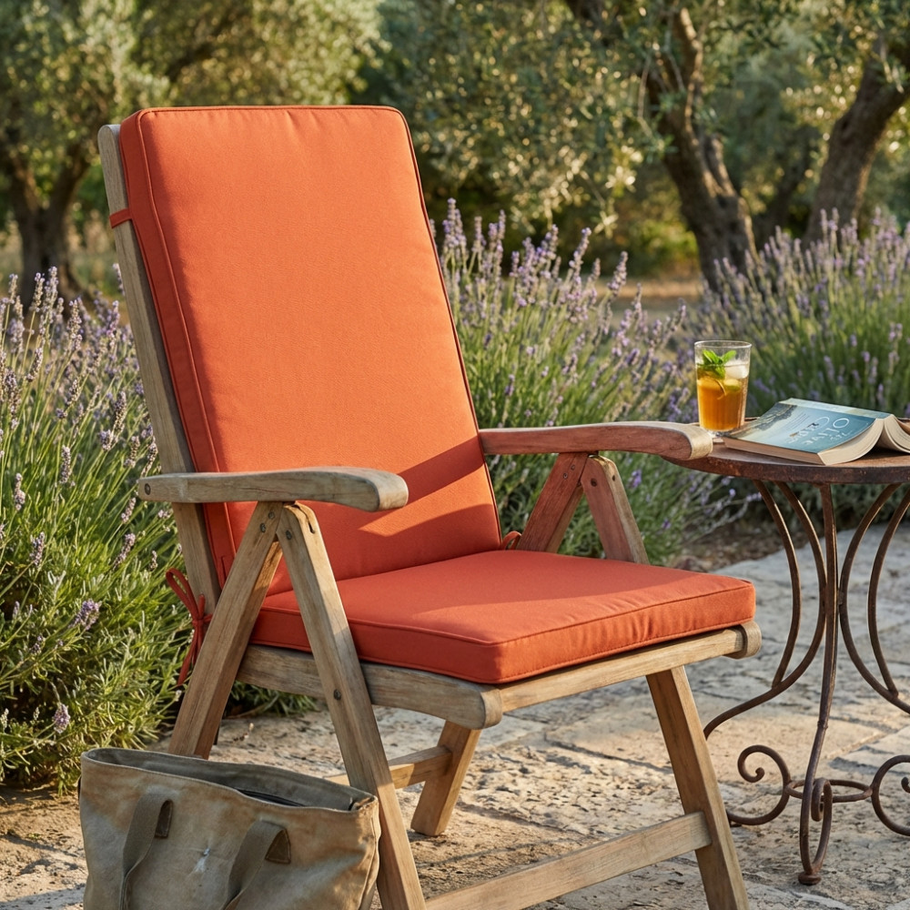 VivaGarden CU805810 Cuscino Real Medio Rettangolare Arancione Idrorepellente 90x40x4 cm