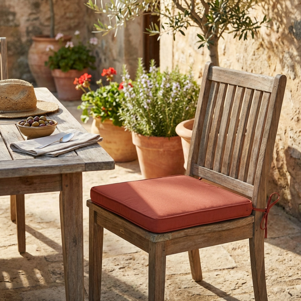 VivaGarden CU805812 Cuscino Seduta Large Arancione 50x45x4 cm Idrorepellente