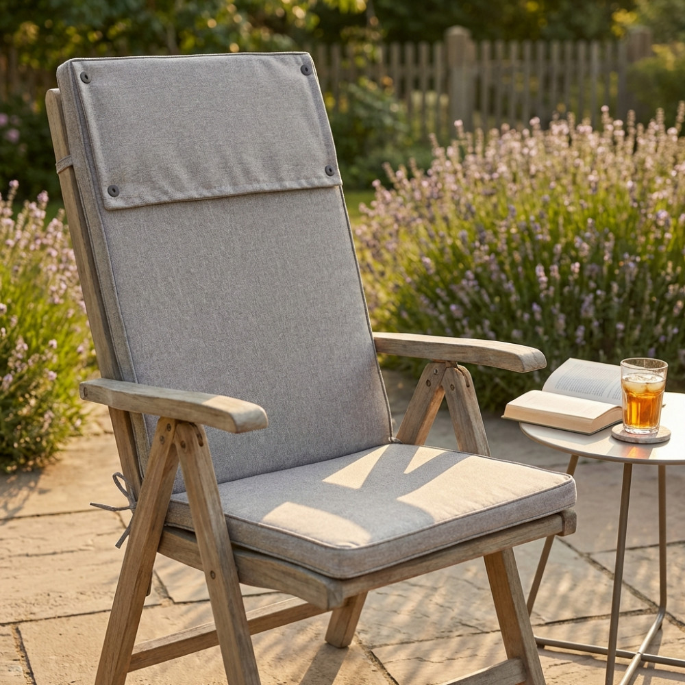 VivaGarden CU805825 Cuscino Alto Tortora Melange 115x46 cm Idrorepellente Sfoderabile