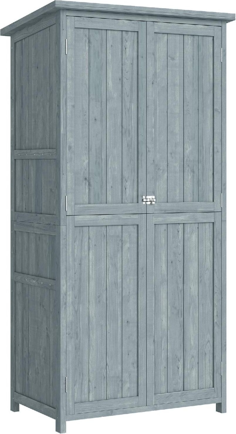 VivaGarden DA2230GY Armadio da Esterno  Balcone in Legno di Abete 85x54x170 cm Grigio