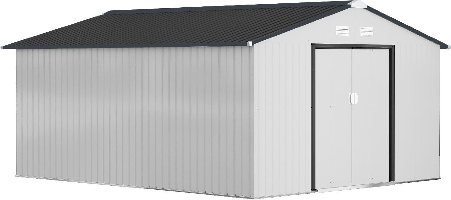 VivaGarden EF337SR Casetta da Giardino 2 ante Acciaio 340x386x200 cm Argento