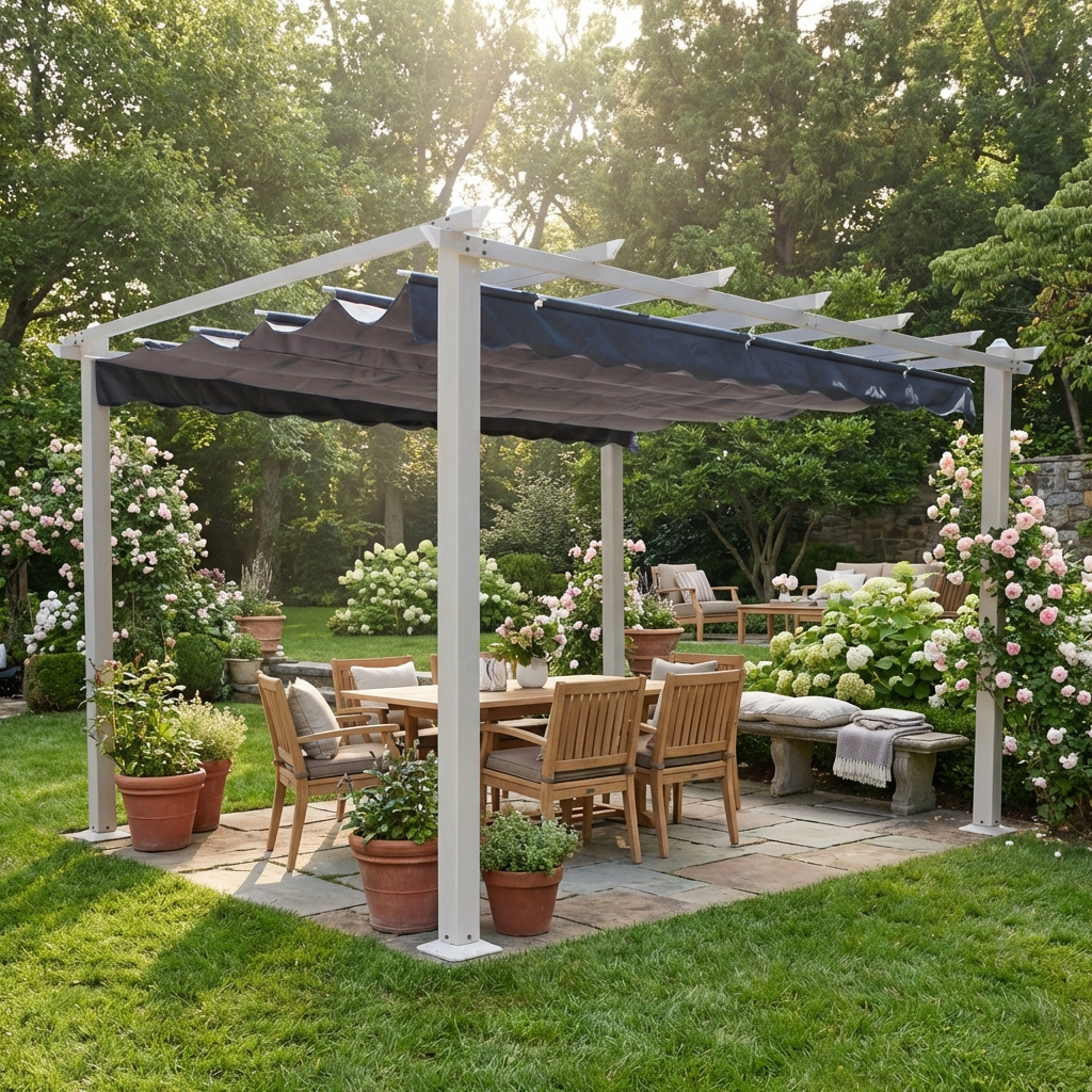 VivaGarden GA802094 Pergola da Esterno in AlluminioPoliestere 3x4 mt Tortora - Athens