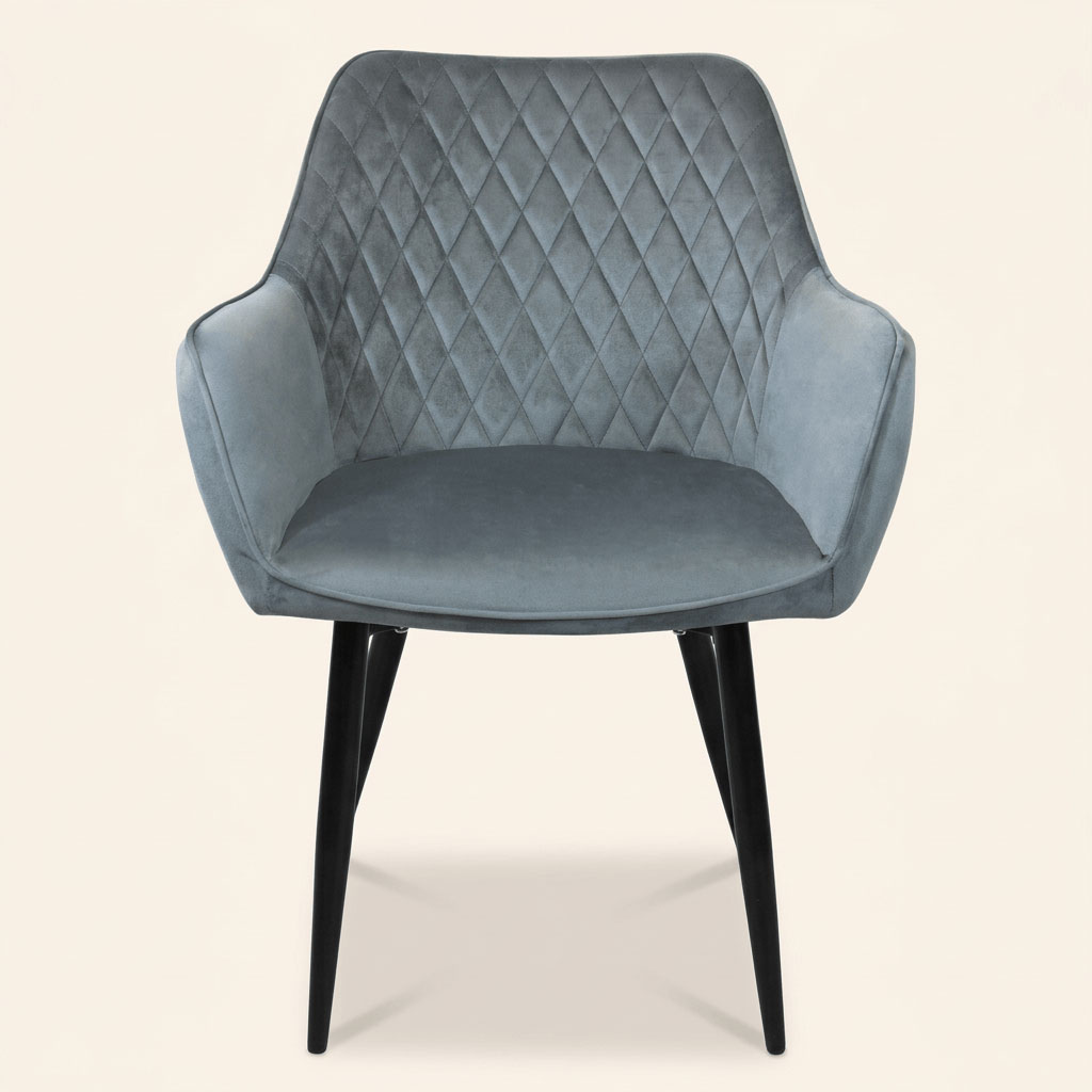 DecHome HF807288-GREY Poltrona Stile Scandinavo in Velluto 61x61x82 cm Grigio Charles