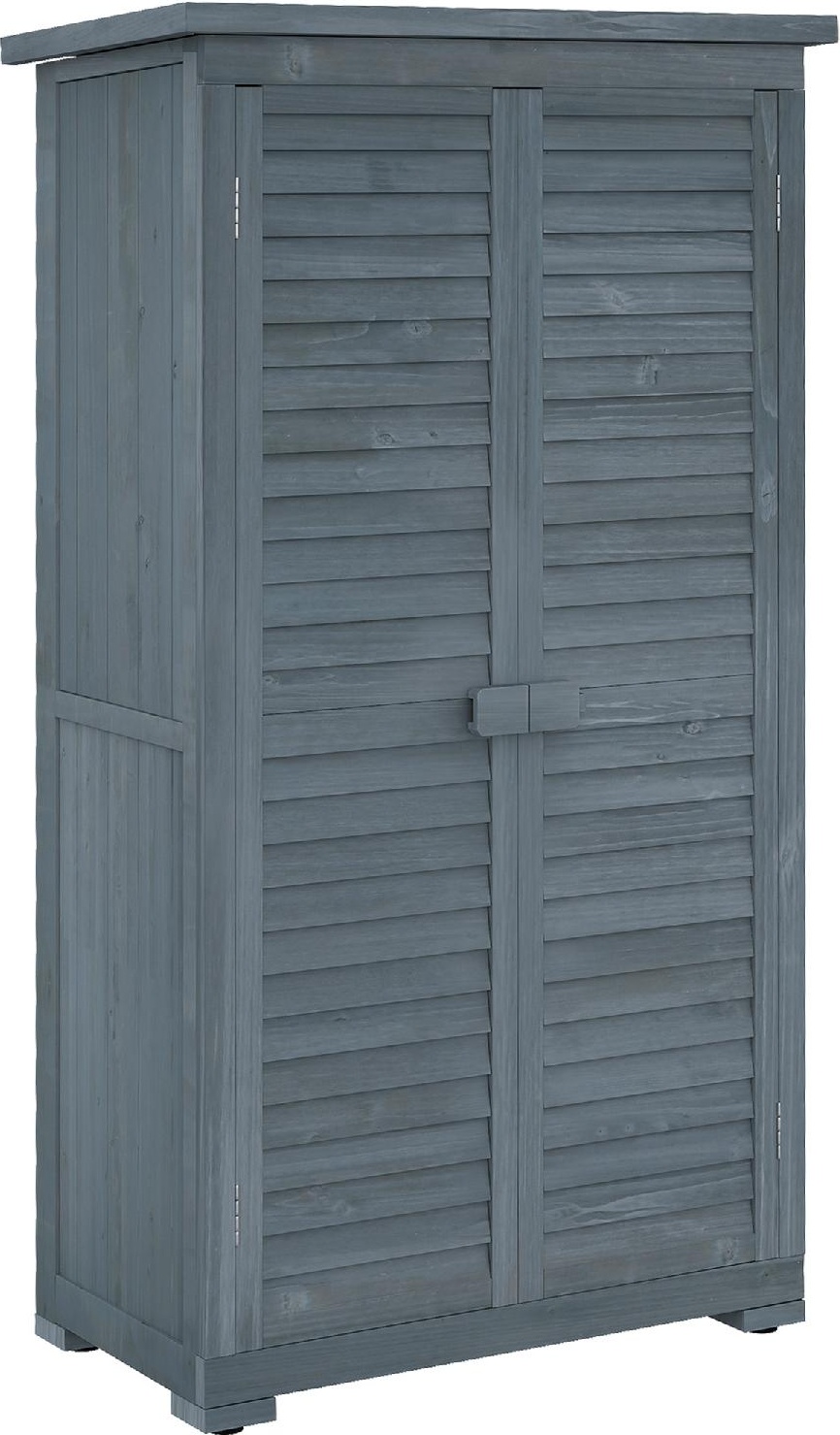 VivaGarden K5347GY Armadio da Esterno  Balcone Antipioggia in Legno 87x46x160 cm Grigio