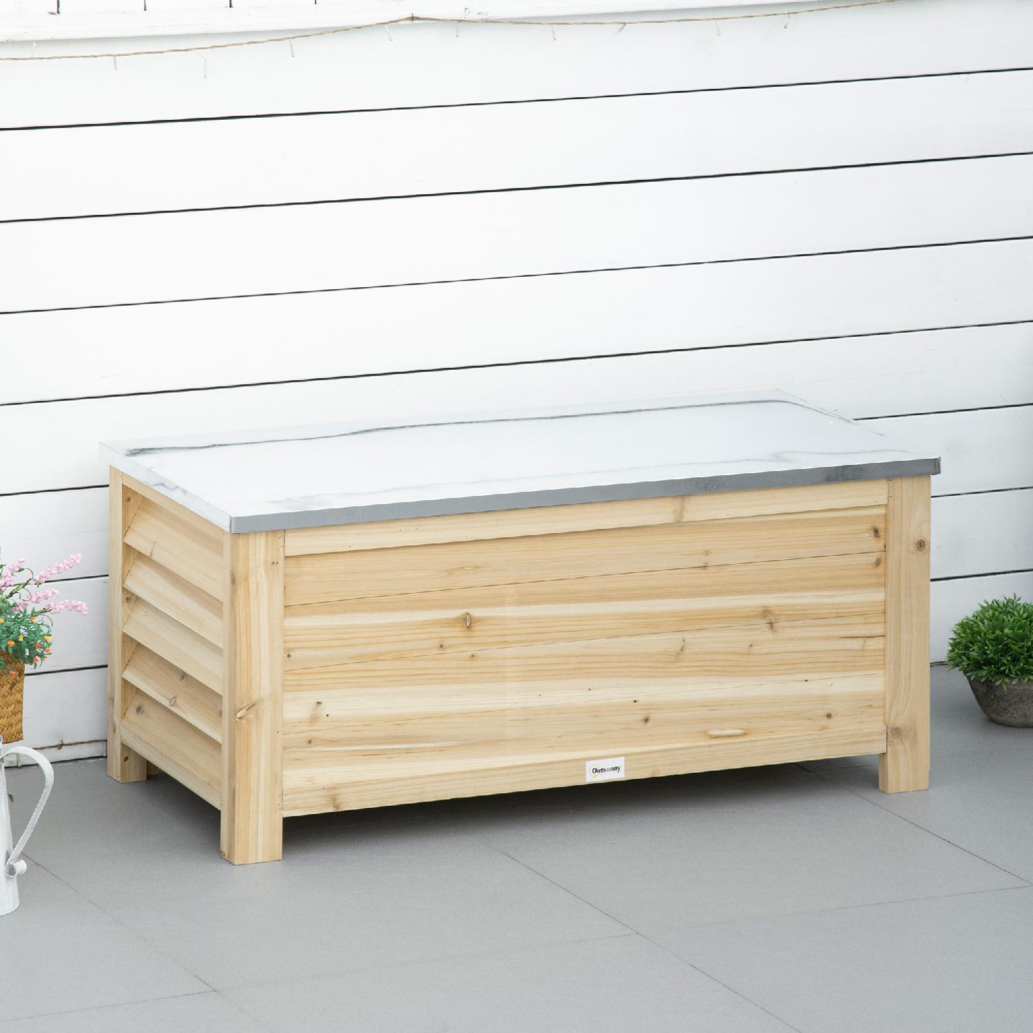VivaGarden K5400ND Cassapanca Contenitore Baule da Esterno in Legno 110x50x50 cm Legno