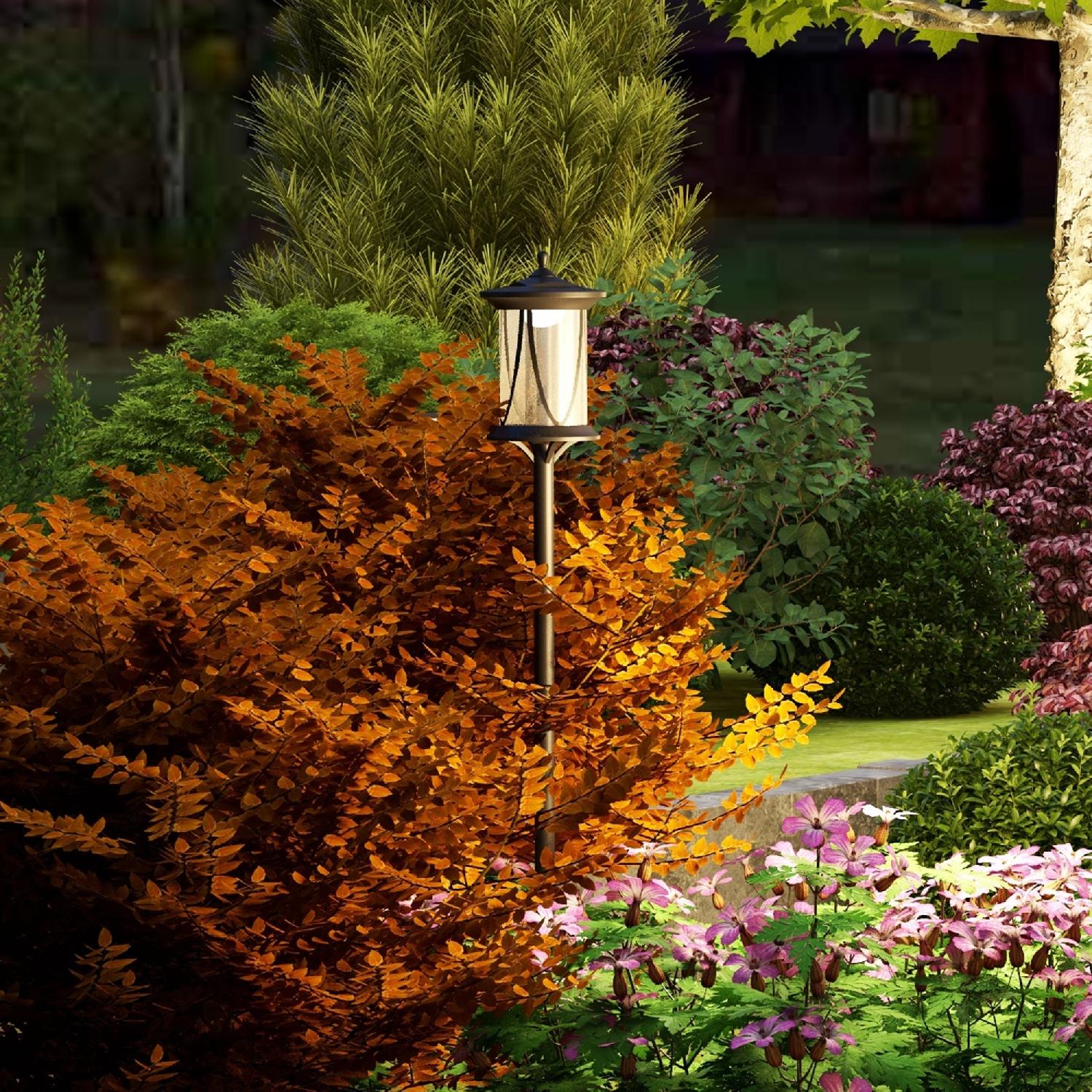 VivaGarden K6590BK Lampione per Esterno Solare con 6h Autonomia IP44 17x17x127 cm Nero