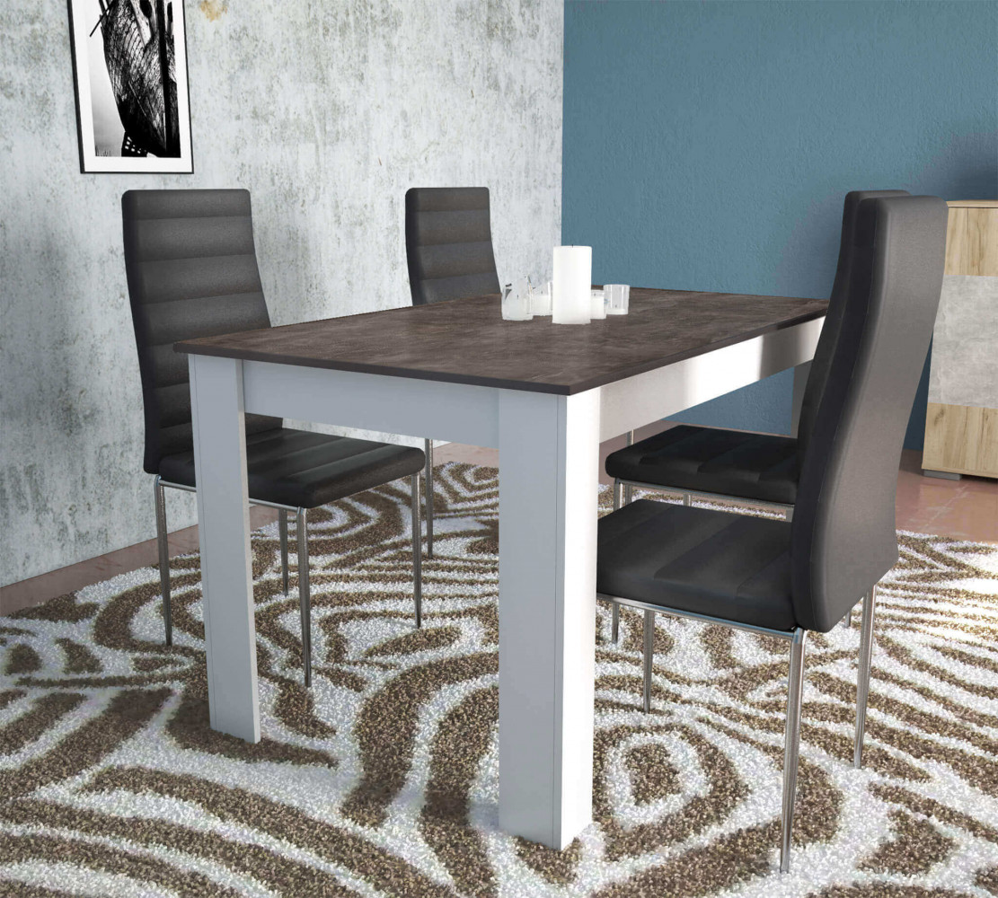 DecHome MK801426 Tavolo da Pranzo Cucina 160x80x75 cm Bianco - Caspio