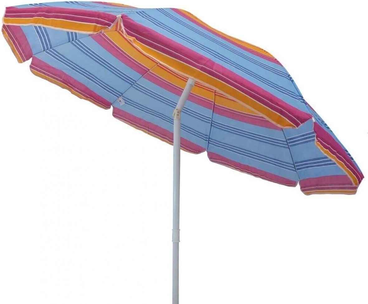 VivaGarden OM807020 Ombrellone da Spiaggia Antivento 2 mt AcciaioTNT Multicolor