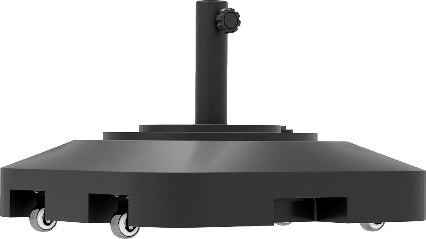 VivaGarden R249BK Base per Ombrellone da Giardino a Rotelle Riempibile 48x48x32 cm Nero