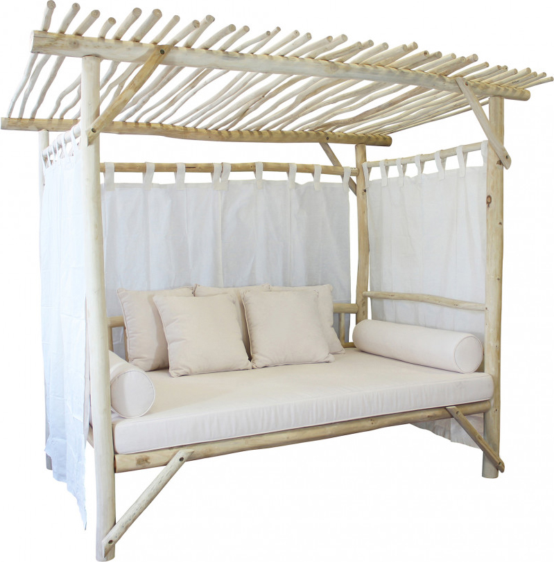 VivaGarden TE804310 Divano da Esterno 3 Posti 250x180x204 cm BiancoLegno Cosmopolitan