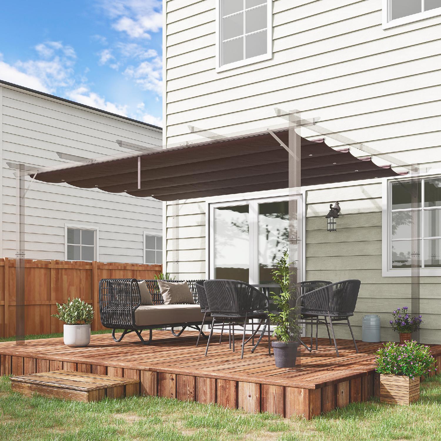 VivaGarden U5111CF Copertura per Gazebo Pergola 4x3 m in Poliestere Traspirante Caff�