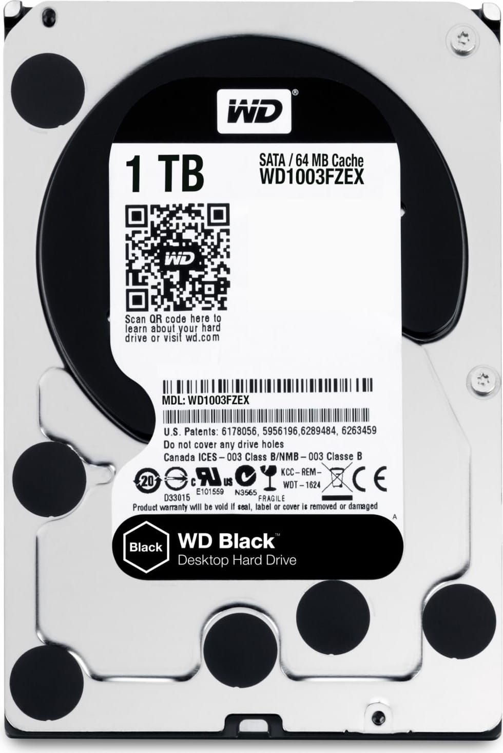 Western Digital WD1003FZEX Hard Disk Interno 1 Tb 3.5" HDD Sata III  WD BLACK 1TB
