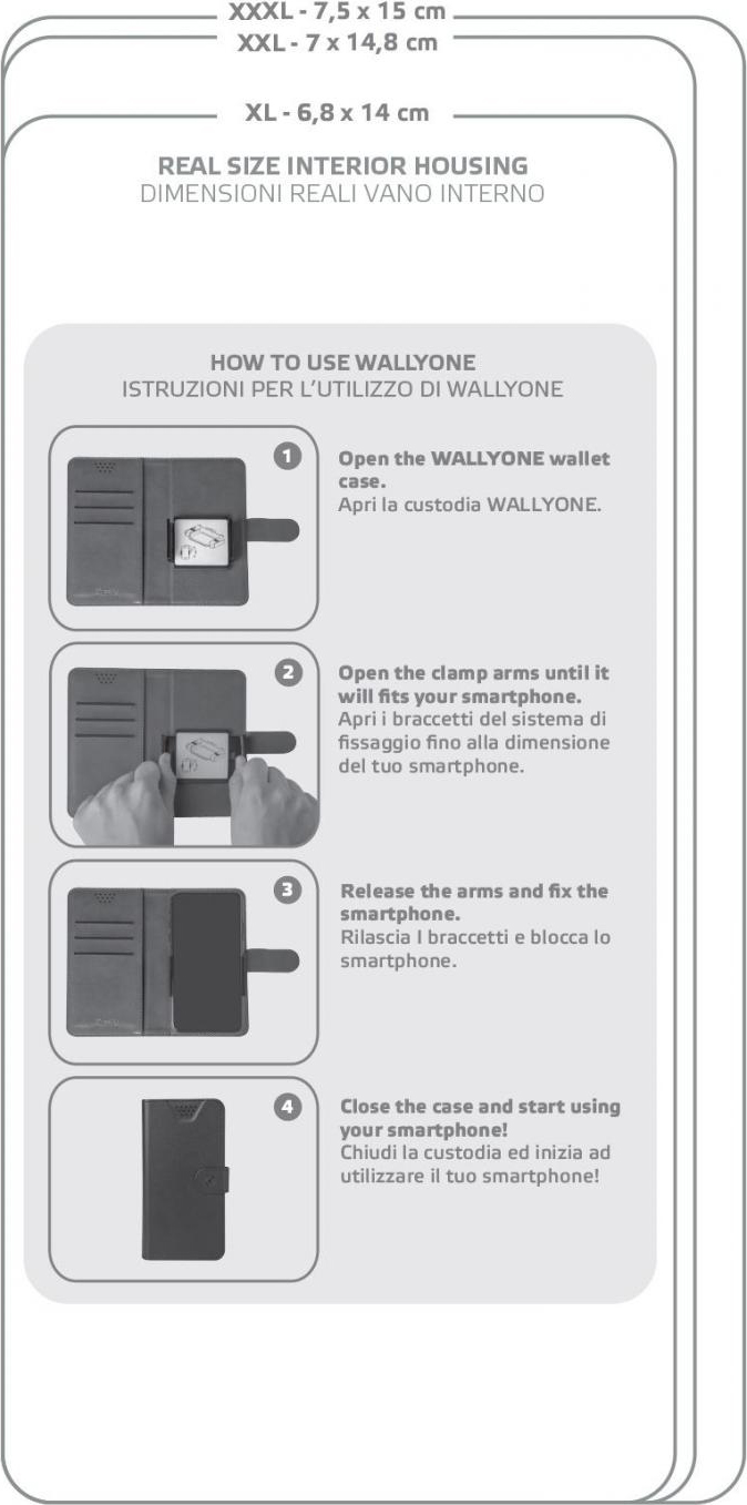 celly WALLYONEXLBL Wally One Xl Custodia Per Cellulare 5" Custodia a Libro Blu