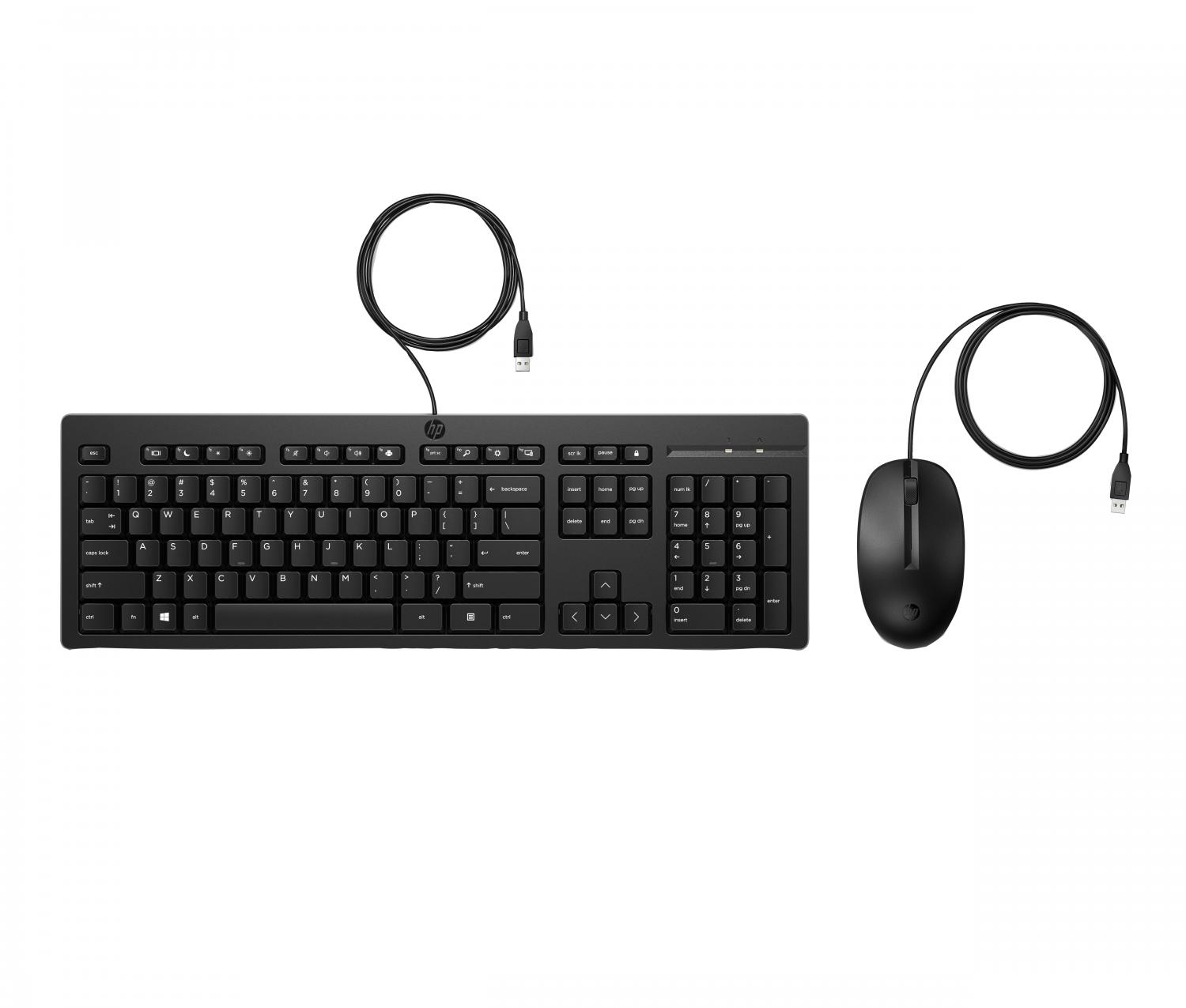 HP AX2Y7AA#ABZ Kit Tastiera Cablata da Ufficio e Mouse Ottico colore Nero - 225 G2