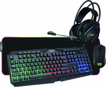 ADJ 530-00001 Hulk Kit-Gaming con Tastiera, Mouse, Cuffie e Tappetino