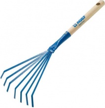 AGEF 836031 Scopa Giardino da Esterni per Giardinaggio 7 Denti Manico 30 cm