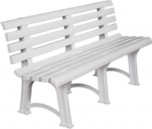 ARETA Panchina Atena Bianco Panchina da Giardino in Polipropilene 149x51x73 cm Bianco Atena